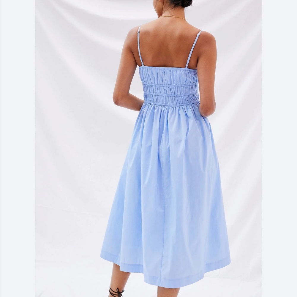 Sunday in Brooklyn Light Blue Smocked Midi Dress - Picture 5 of 6